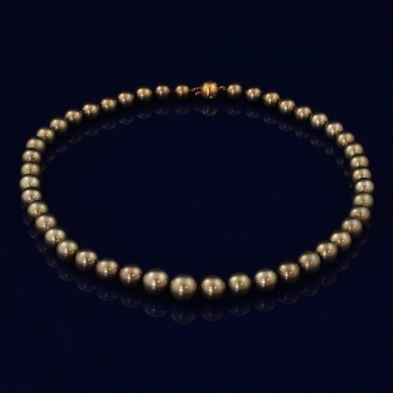10-11mm Brown Akoya Pearl Necklace With Diamond Clasp