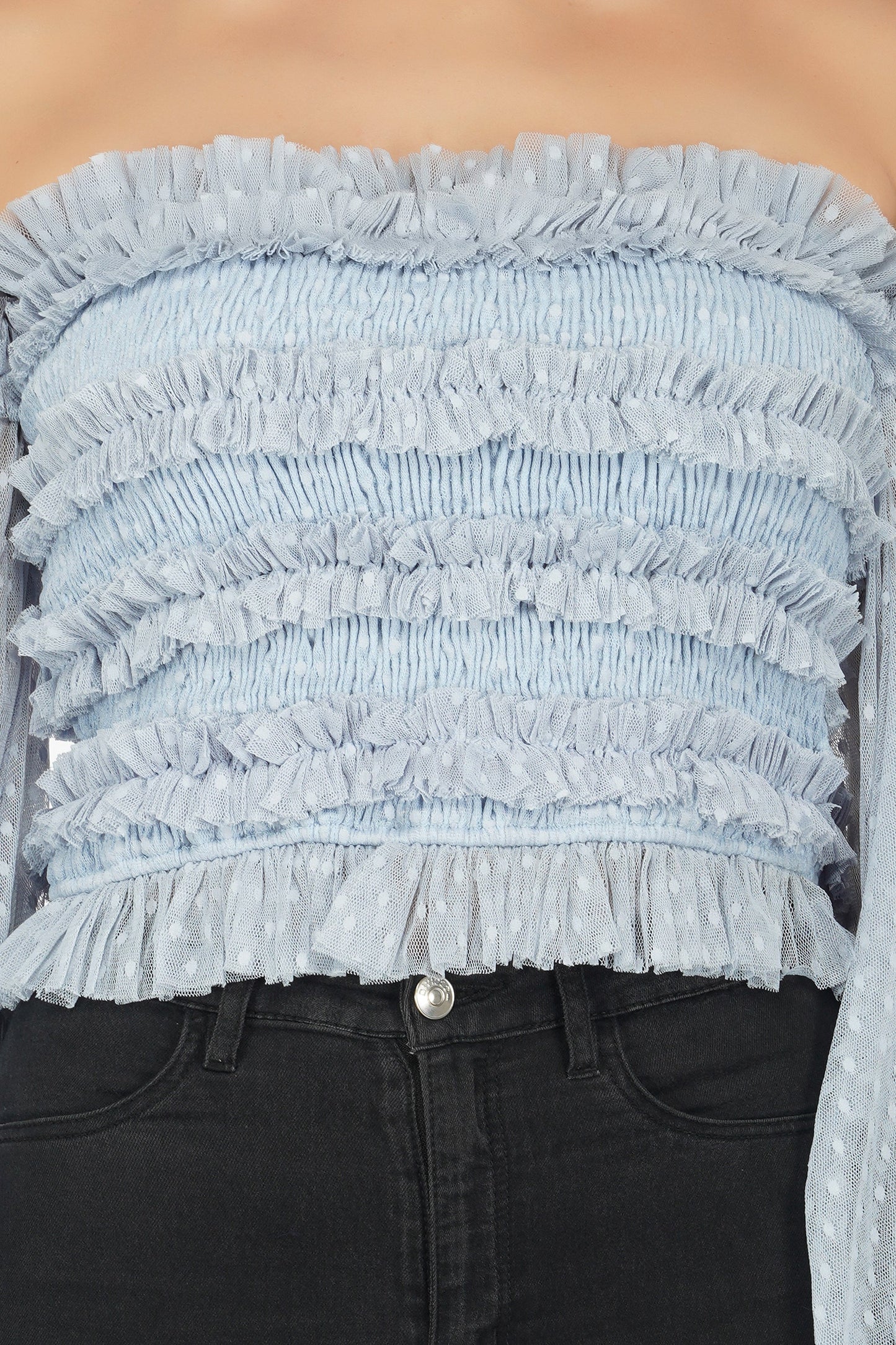 Rolf Top In Blue Polka