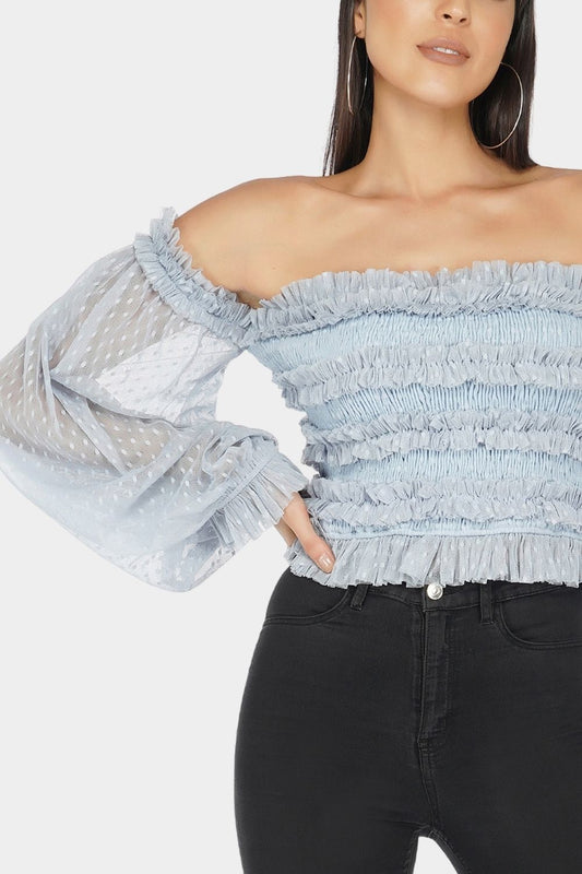 Rolf Top In Blue Polka