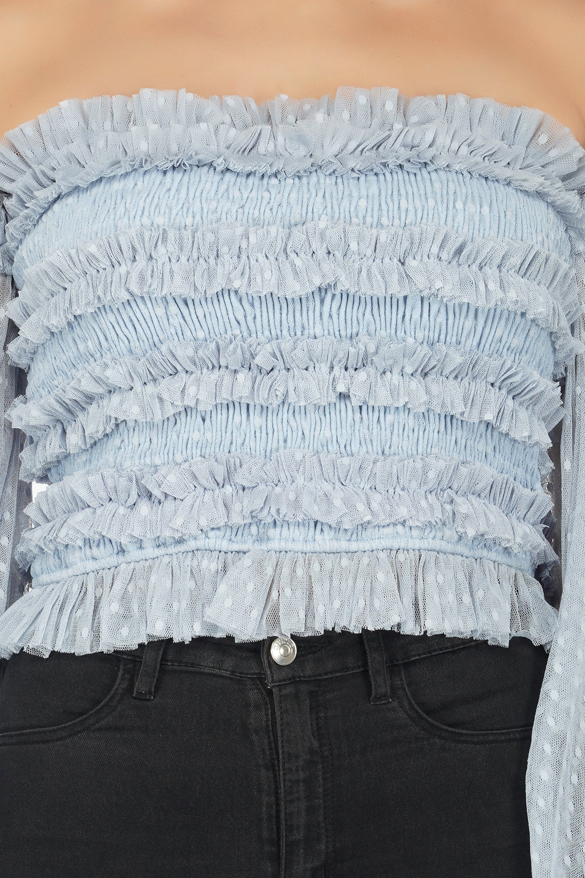  Rolf Top In Blue Polka