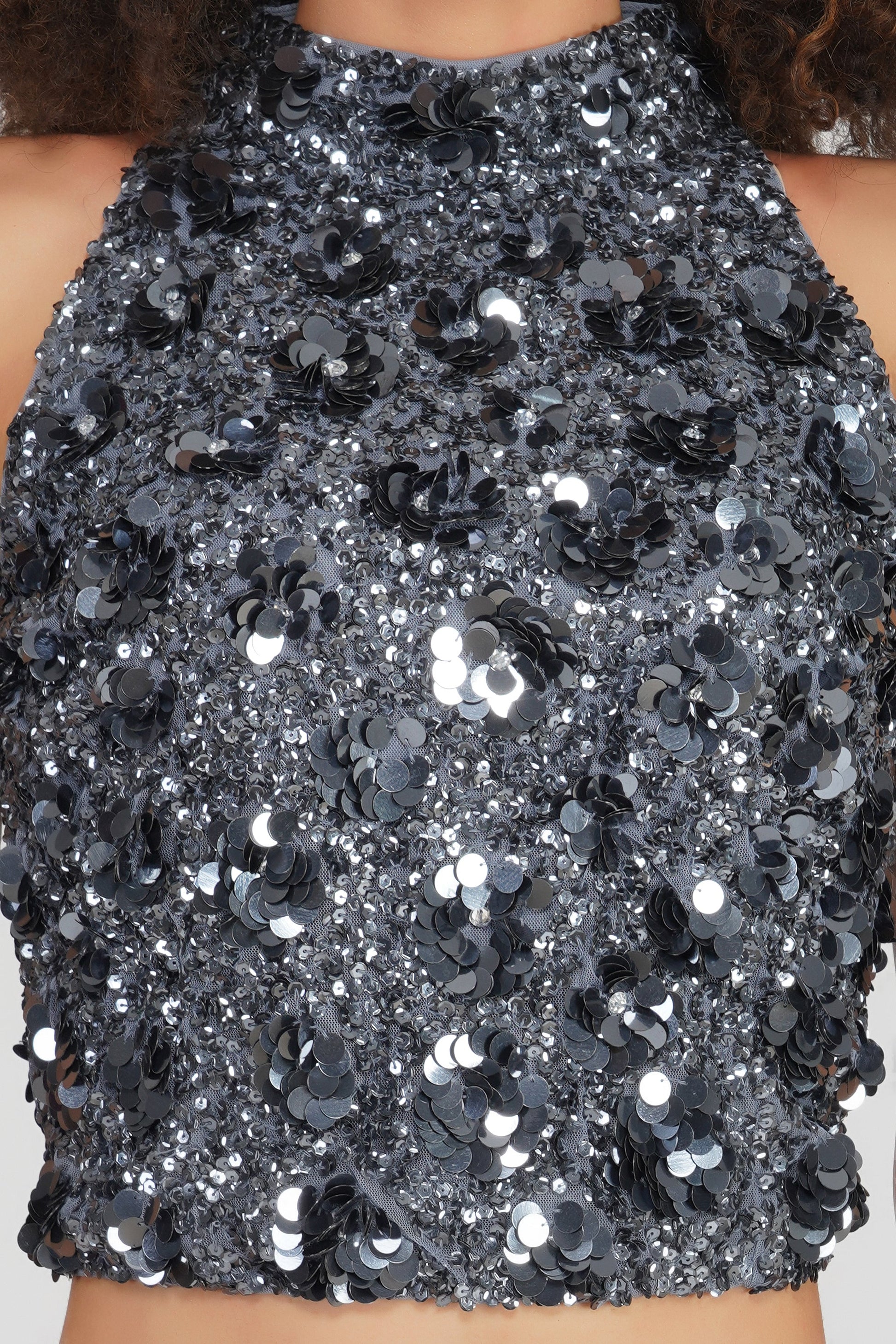  Gui Charcoal Grey Sequin Top