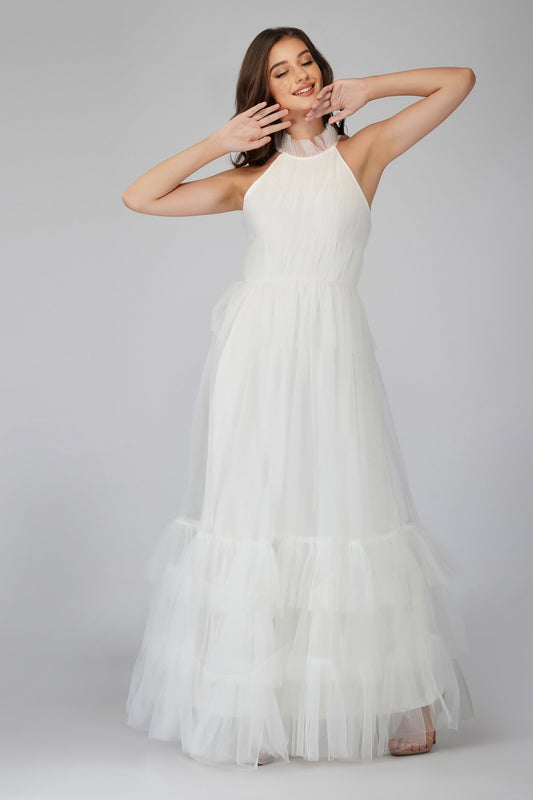  Safa Bridal Tulle Gown In Ivory