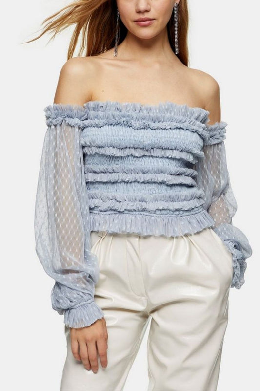  Rolf Top In Blue Polka