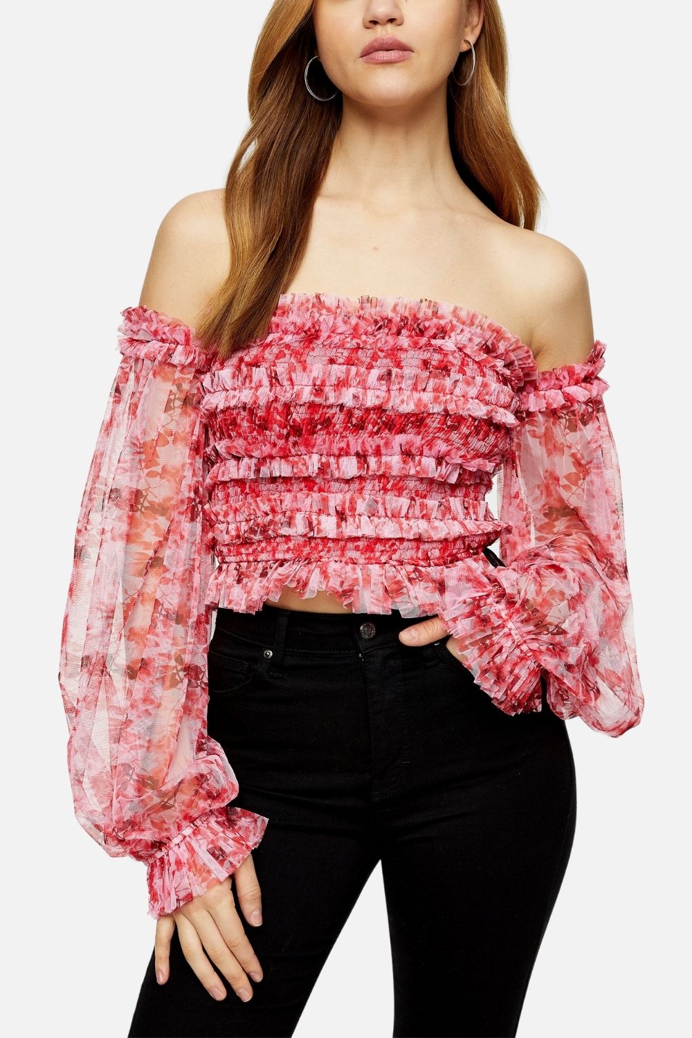  Rolf Top In Red Print