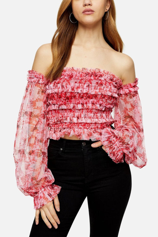  Rolf Top In Red Print