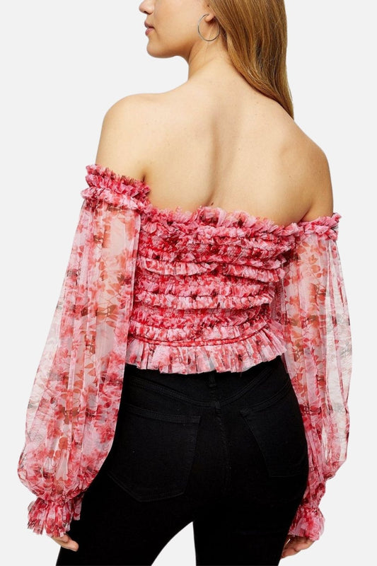  Rolf Top In Red Print