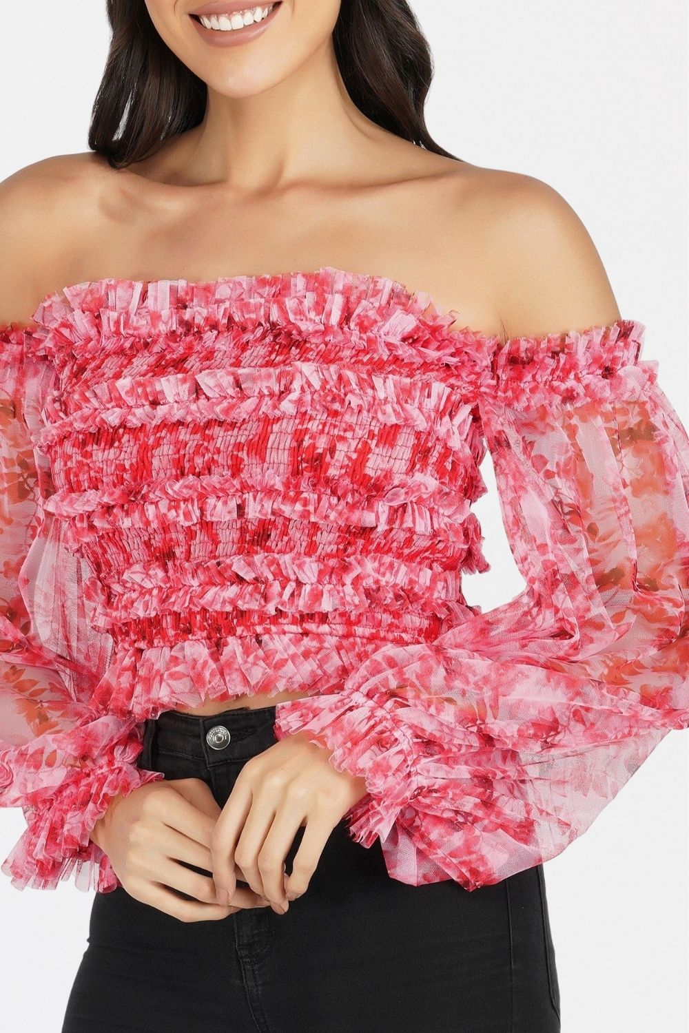  Rolf Top In Red Print