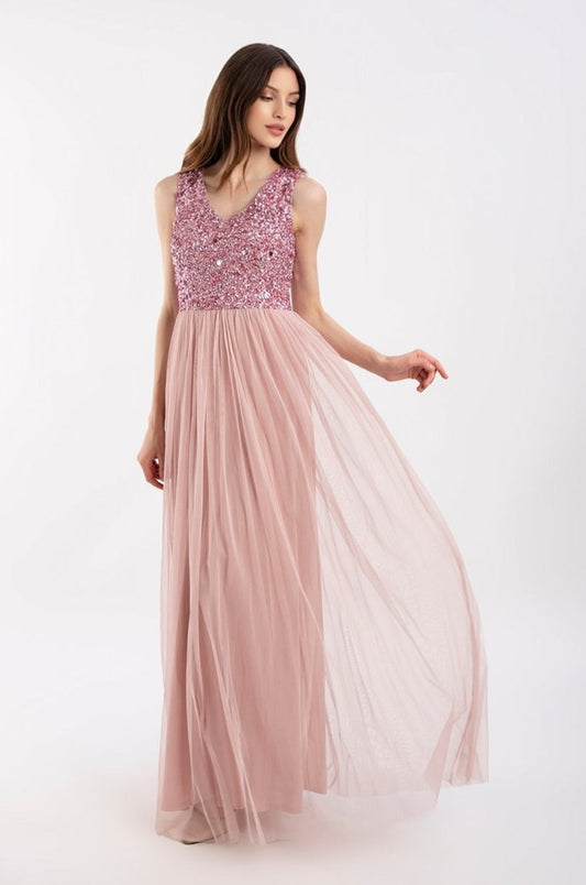  Picasso V Embellished Pink Bridesmaid Dress
