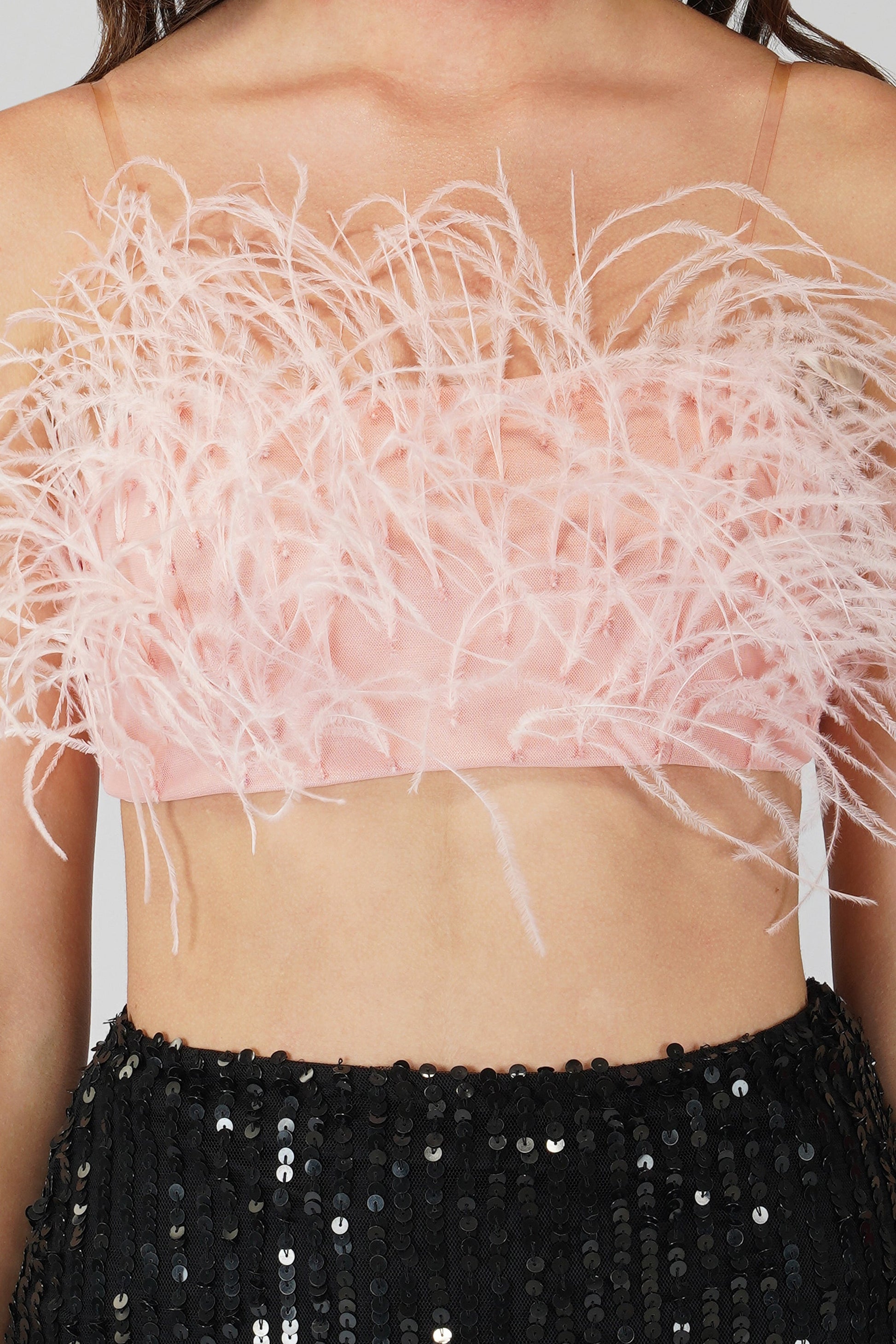  Xara Pink Feather Top