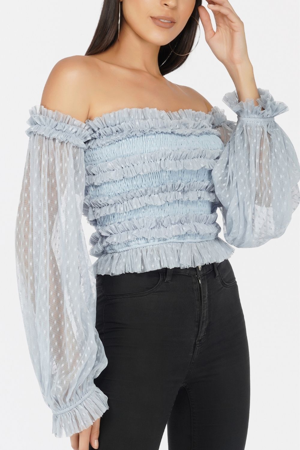  Rolf Top In Blue Polka