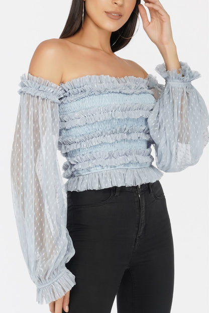  Rolf Top In Blue Polka