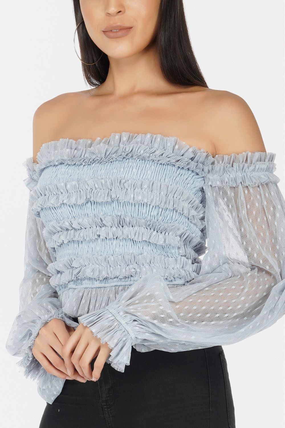  Rolf Top In Blue Polka