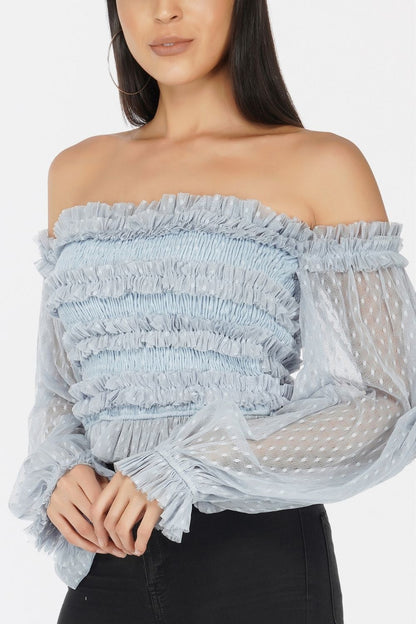  Rolf Top In Blue Polka
