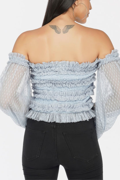  Rolf Top In Blue Polka