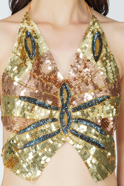  Butterfly Top In Gold