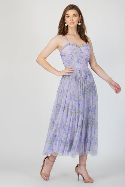  Dane Purple Corset Midi Dress