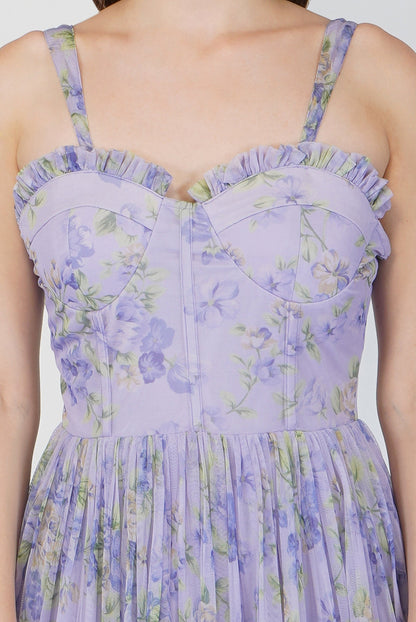  Dane Purple Corset Midi Dress