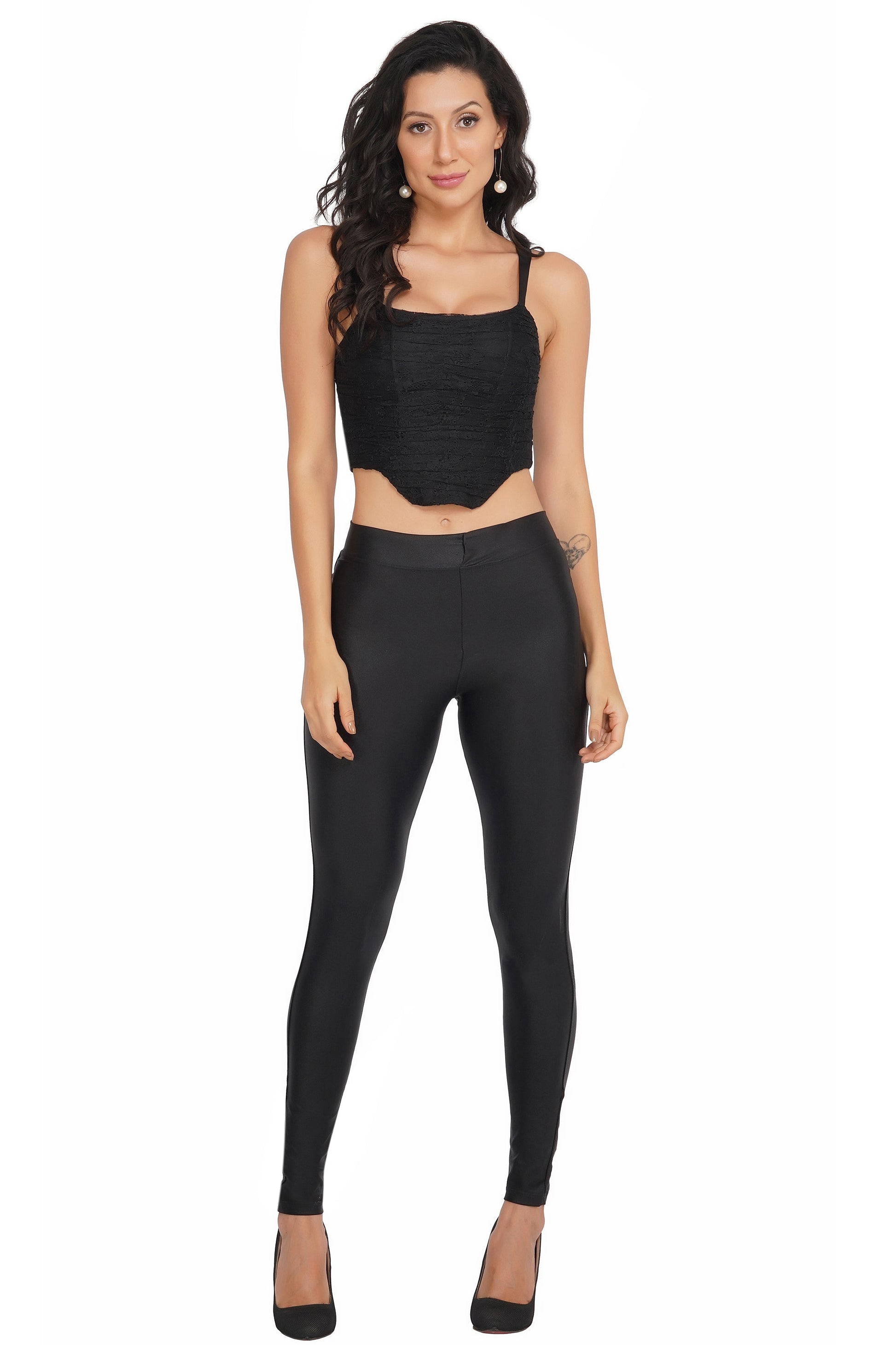  Devon Black Lace Corset Top