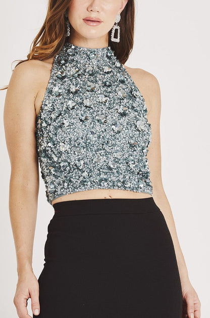  Gui Beaded Top In Teal