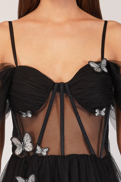 Lottie Butterfly Dress In Black