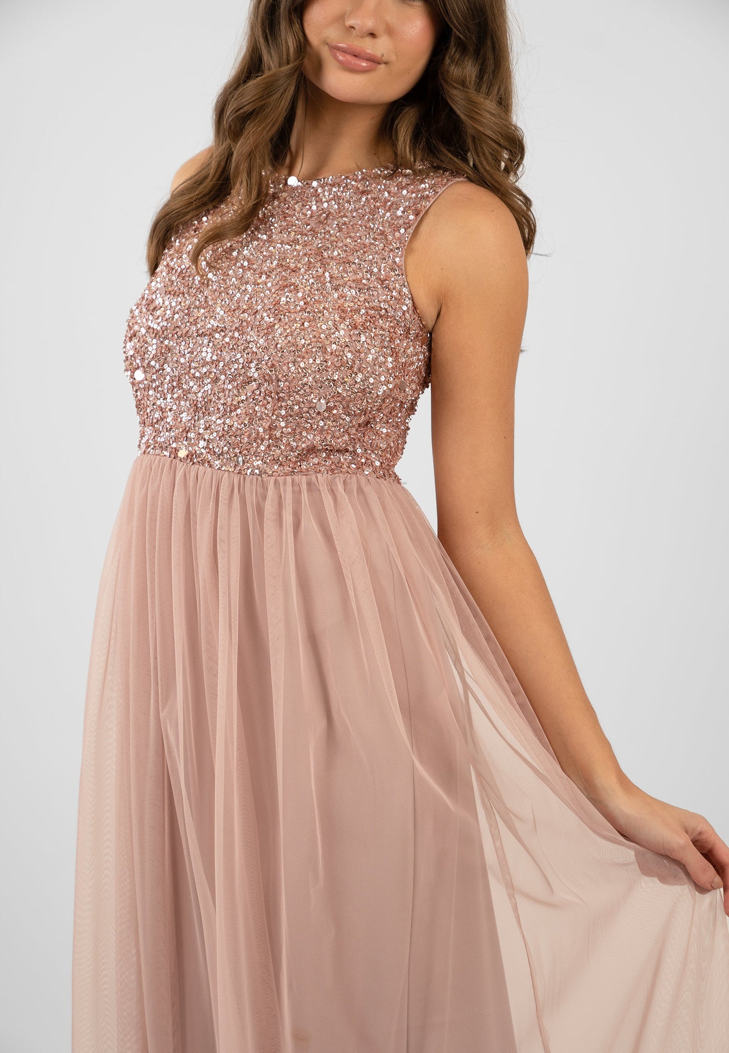  Picasso Pale Mauve Embellished Bridesmaid Dress