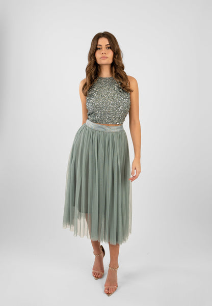  Picasso Teal Sequin Top