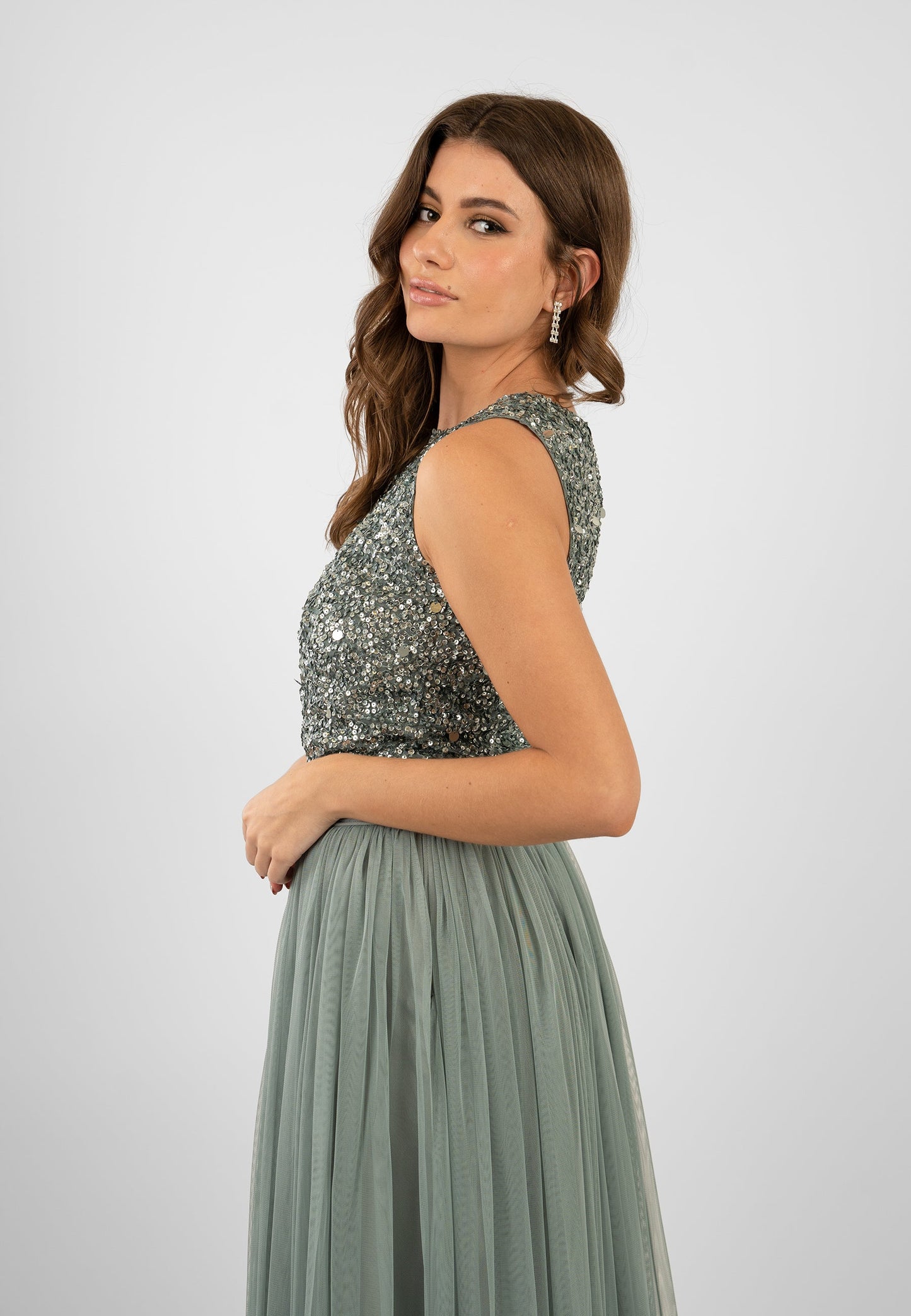  Picasso Teal Sequin Top