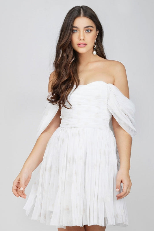  Sydney Ivory Polka Mini Dress