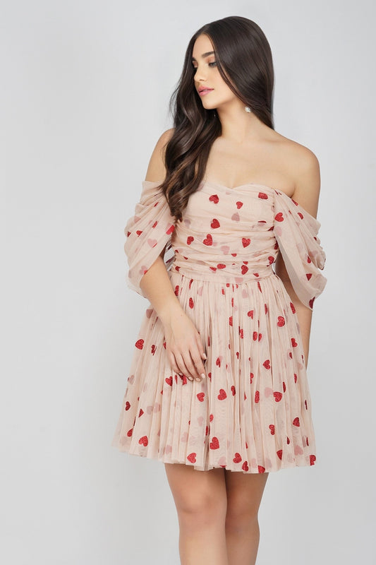  Sydney Red Heart Mini Dress