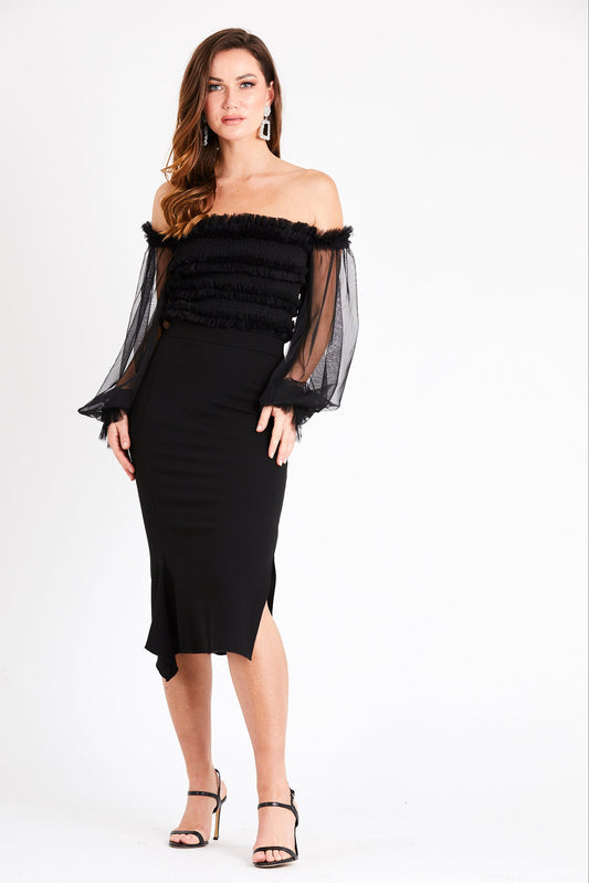  Rolf Mesh Bodysuit In Black