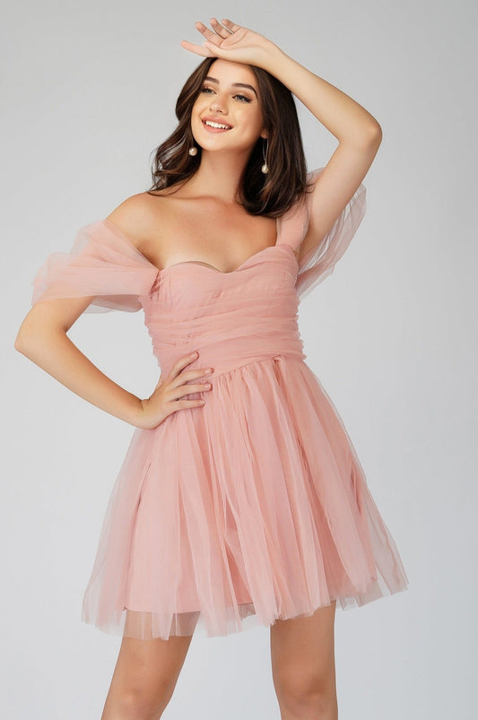  Sydney Light Pink Tulle Mini Dress